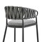 Armen Living Vigona Bar Stool in Black Metal with Gray Fabric and Faux Leather 840254335554 - alternate 5
